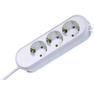 Power strip 3V+RA+SN. 1.5M WHITE Screw.