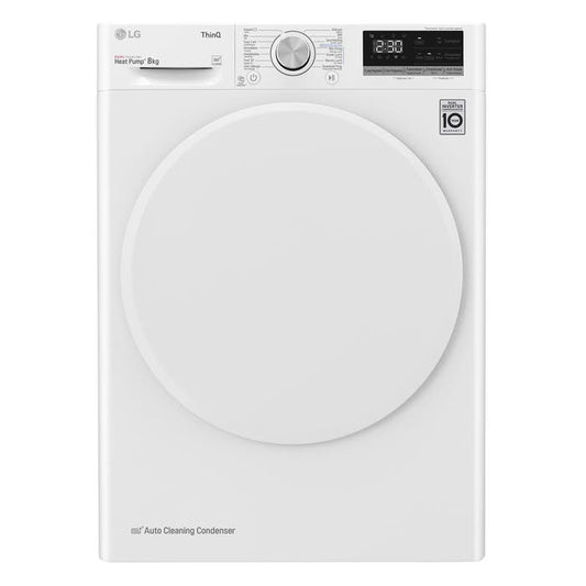 LG - Warmtepompdroger 8kg A++ WiFi EcoHybrid AutoClean AntiKreuk