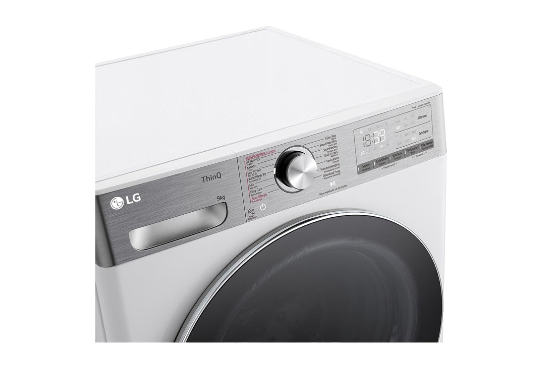 LG - Washing machine 9kg A-40% 1400trn TurboWash39 Steam+ Wifi Glass door 