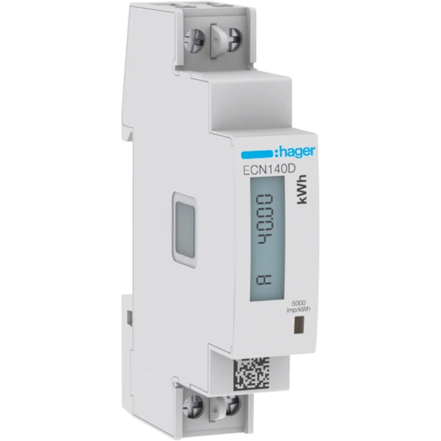 Compteur kWh Hager 1F DIR 40A 40A ECN140D