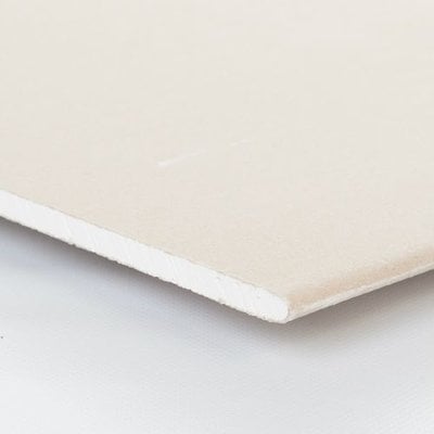 Gipsplaten 2000x600x9,5mm RK: Gipsplaten van 2000x600x9,5mm met afgeschuinde kanten, geschikt voor grotere wand- en plafondoppervlakken, verpakt per 1,20 m².