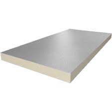 PIR 2-zijdig Aluminium 1200x600x120mm Rd:5,45 4pl/pak (=2,88 m²): PIR isolatieplaat met afmetingen 1200x600x120mm, Rd-waarde van 5,45, 4 platen per pak, totale dekking van 2,88 m².