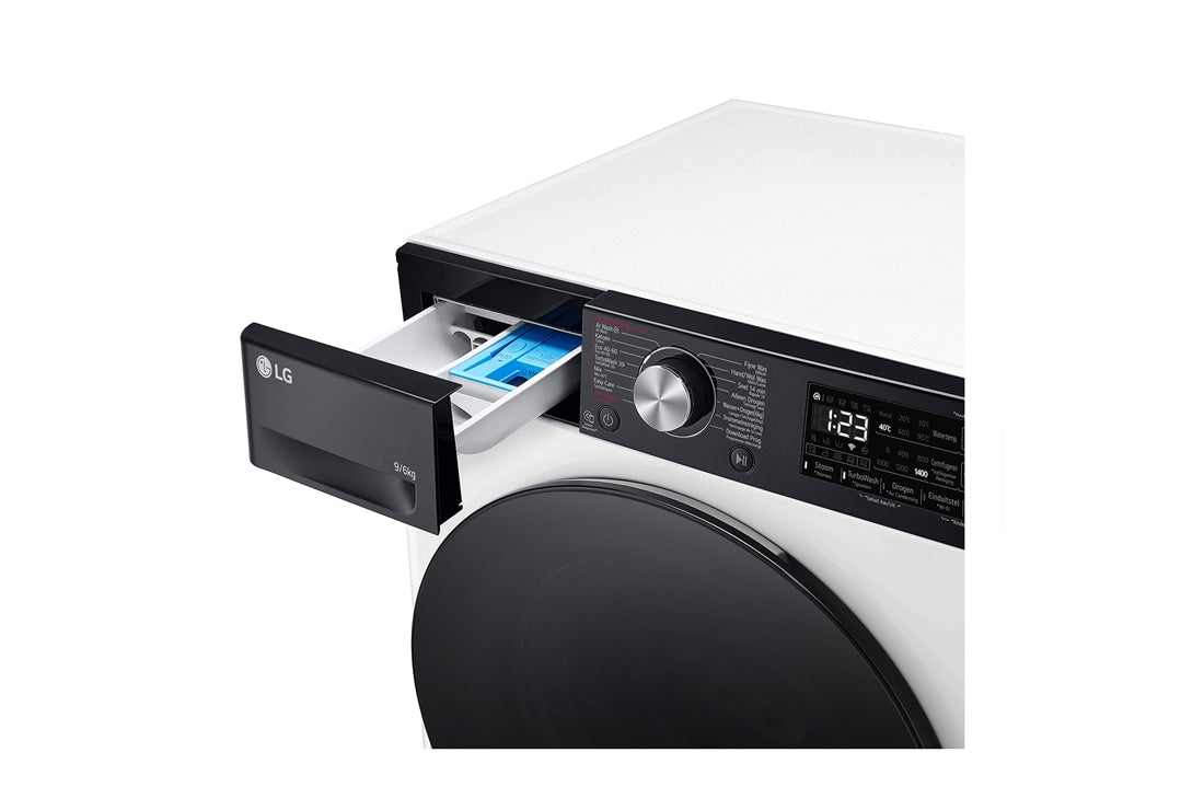 LG - Washer/Dryer combination 9/6kg 1400rpm AutoDose Steam WiFi WrinkleCare 