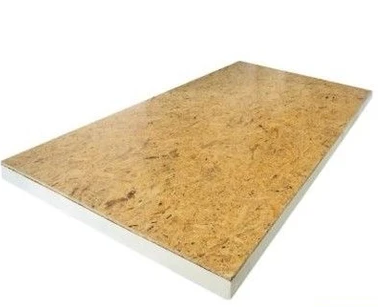 PIR + OSB 2600x600x120+12mm T&G Rd:5,45 (=1,56 m²): PIR + OSB plaat met afmetingen 2600x600x120+12mm T&G, Rd-waarde van 5,45, dekking van 1,56 m².