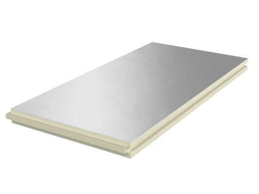 PIR Spouwplaat Plus 1200x600x80/20mm Rd:4.20 (6 platen/ =4,32 m²): Isolatieplaat voor de spouw, afmetingen 1200x600x80/20mm, Rd-waarde van 4.20, 6 platen per verpakking, geschikt voor een totale oppervlakte van 4,32 m².