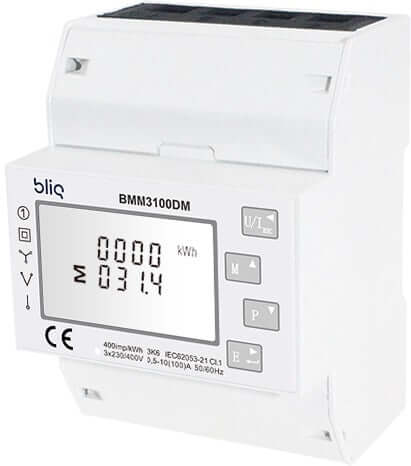 Compteur kWh triphasé Bliq BMM3100DM-MID 